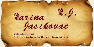 Marina Jasikovac vizit kartica